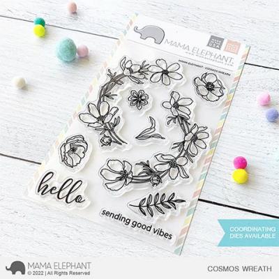 Mama Elephant Clear Stamps - Cosmos Wreath